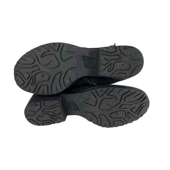 Born Black Suede Leather Buckle Heeled Boots - Women’s Size 6.5 - Picture 9 of 16